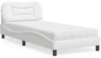 Letto con Materasso Bianco 90x200 cm in Similpelle 3208697