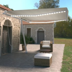 Tenda Da Sole Retrattile Manuale Led 450x350 Cm Crema /
