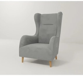 Poltrona in velluto grigio chiaro Carole - Ropez