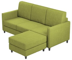Ityhome KARAY Verde | divano 3 posti con pouf
