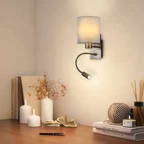 Brilagi - LED Lampada flessibile da muro NUBILA 1xE27/25W/230V + LED/3W cromo opaco/grigio