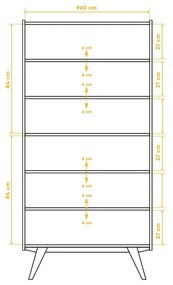 Libreria in legno di rovere 100x200 cm Retro - The Beds