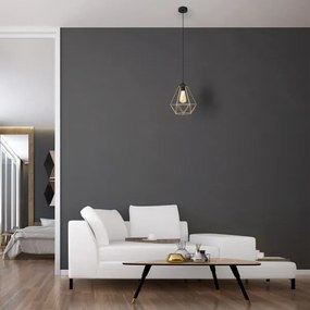 Lampadario a sospensione con filo KARO 1xE27/15W/230V oro/nero