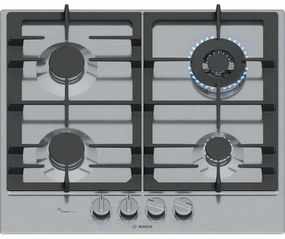 Bosch - Serie 6 PCH6A5I90 Piano cottura a gas 60 cm 4 fuochi Acciaio Inox. Colore del prodotto: Acciaio inox, Posizionamento dell'apparecchio: Da