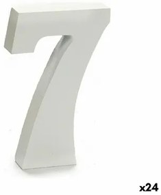 Numeri 7 Legno Bianco (2 x 16 x 14,5 cm) (24 Unità)