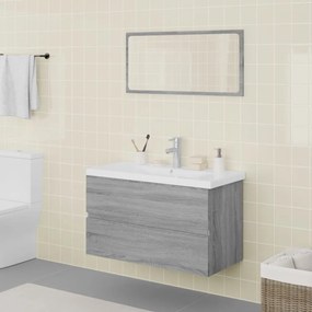 Set Di Mobili Da Bagno Grigio Sonoma İn Legno Multistrato /