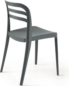 Sedia da giardino in polipropilene impilabile - DJANGO ANTRACITE 2 pezzi