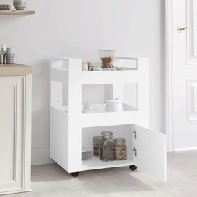 Carrello da cucina bianco 60x45x80 cm in legno multistrato