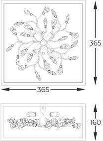 Zuma Line C0578-04A-B5TF - Plafoniera SPRING 4xG9/33W/230V nero/oro