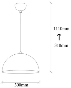 Opviq Lampada a sospensione Berceste 231-S, colore argento, metallo, Ø 30 cm