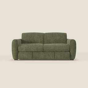 Kaleo Divano letto moderno con materasso H17 cm - in raffinato tessuto impermeabile T26 verde muschio