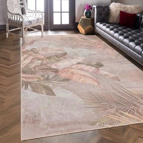Passatoia beige lavabile 80x200 cm Dusty Leaves – Mila Home