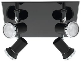 Eglo 780428 - Faretto LED da bagno BABILONE 4xGU10/3W/230V IP44 nero