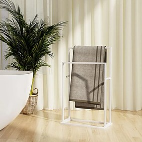 Portasciugamani Autoportante Bianco 48x24x78,5 Cm İn Ferro /