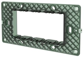 Supporto portafrutti 4 moduli 504 in plastica trasparente verde compatibile anche con Vimar Plana