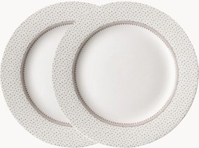 Set di 2 piatti da dessert in porcellana Flat
