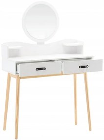 Tavolino da toilette scandinavo bianco con specchio