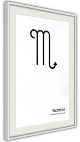 Poster  Zodiac: Scorpio II  Cornice Quadri Cornice d'oro con passe-partout, Larghezza x Altezza Home decor 40x60