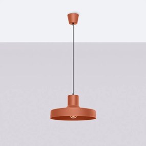 Lampadario arancione con paralume in metallo Vito – Sollux