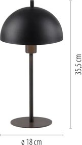 Schöner Wohnen 11726-18 - Lampada da tavolo ALI 1xE14/15W/230V nera