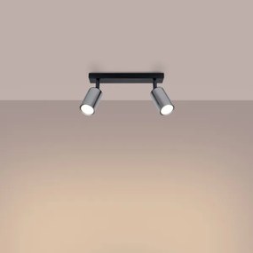 Sollux SL.1367 - Faretto WINX 2xGU10/10W/230V nero/cromo