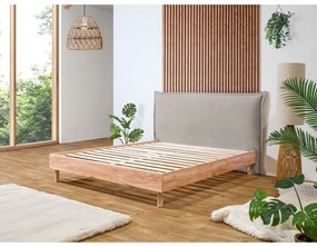 Letto matrimoniale grigio chiaro/naturale con griglia 180x200 cm Charlie - Bobochic Paris