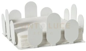 Portatovaglioli park bianco marmo in ferro 17x17,5x8hcm