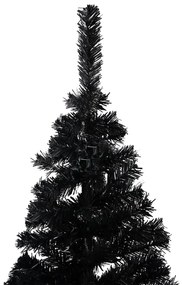 Albero di Natale Preilluminato con Palline Nero 240 cm PVC
