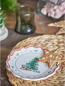 Piatto da portata rosso/color crema in ceramica a tema natalizio ø 17 cm Naive – Bloomingville