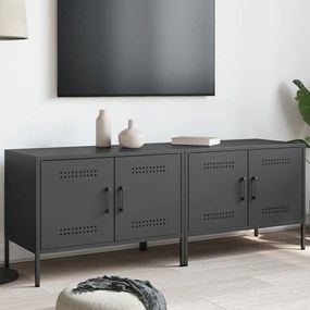 Mobili Tv 2pz Neri 68x39x50,5 Cm İn Acciaio /