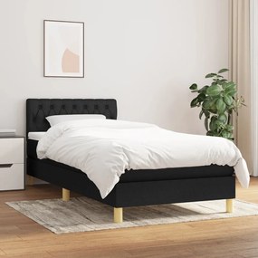Giroletto A Molle Con Materasso Nero 100x200 Cm İn Tessuto /