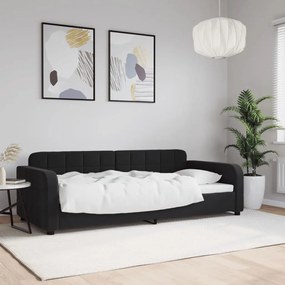 Letto Da Giorno Nero 90x190 Cm İn Velluto /