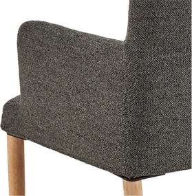 Sedia da pranzo grigia in imbottito con braccioli Zoe – Actona