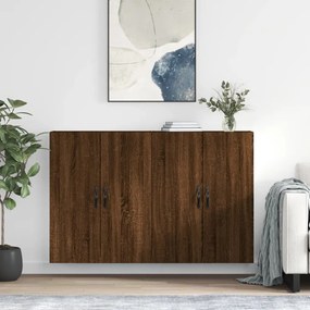 Armadietti a Parete 2 pz Rovere Marrone in Legno Multistrato