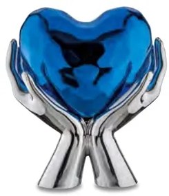 Bongelli preziosi statua moderna scultura Collezione Mani Cuore cm 12 x 13 - varie colorazioni BLU