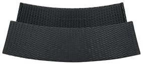 Tavolo da bar per esterni nero 120x55x110 cm in polyrattan