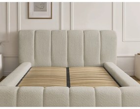 Letto matrimoniale imbottito beige contenitore e rete inclusi 180x200 cm Denali - Bobochic Paris