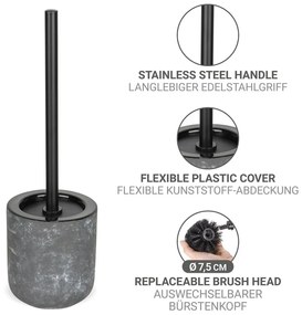 Scopino WC grigio in ceramica Sacile – Wenko