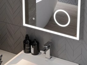 Mexen Kala specchio da bagno retroilluminato con specchietto cosmetico 60 x 80 cm, LED 6000K, anti-appannamento