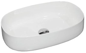 Lavabo da appoggio Eklettica semicircolare in ceramica bianco