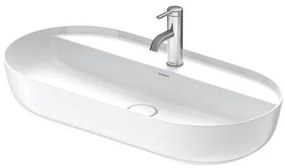 Lavabo 80x40 da Appoggio Monoforo senza troppopieno con piletta e tappo in ceramica Bianco 0380800000 Duravit