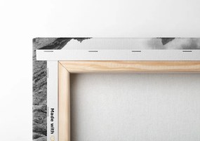 Stampa su tela – Cascate alpine in bianco e nero
