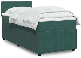 Giroletto A Molle Con Materasso Verde Scuro 80x200 Cm Velluto /