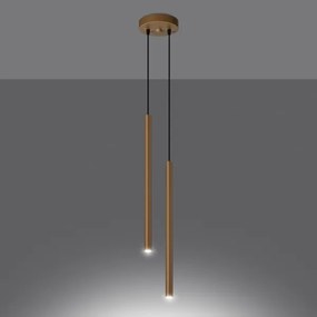 Sollux SL.1305 - Lampadario a sospensione con filo PASTELO 2xG9/8W/230V oro
