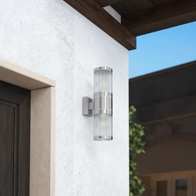 Applique E27 Cilindrica Bidirezionale IP54 da Esterno - Inox