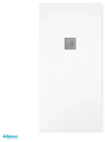 Piatto Doccia 90x100 Effetto Pietra "Tenerife" Bianco