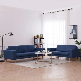 Set Divani 2 Pz İn Tessuto Blu /