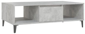 Tavolino da salotto grigio cemento 103,5x60x35 cm in truciolato
