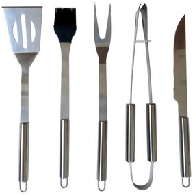 Fieldmann - Utensili per grigliare 5 pezzi in acciaio inox