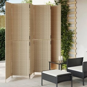 Divisorio Per Ambienti A 6 Pannelli Beige İn Polyrattan /